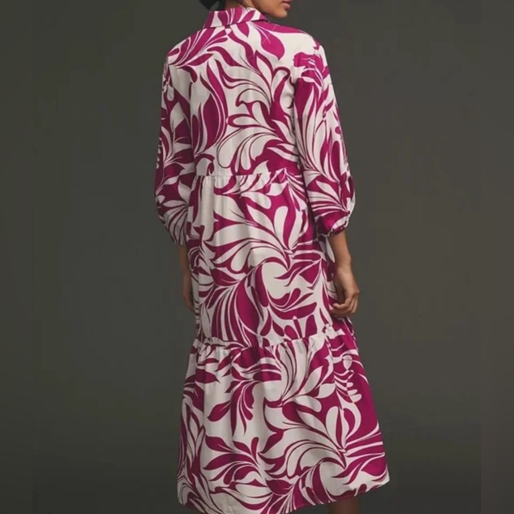 Anthropologie Maeve Bettina Tiered Shirt Dress